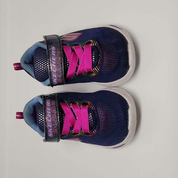 Sketchers toddler size 6 girls sneakers navy & pink - Picture 1 of 8